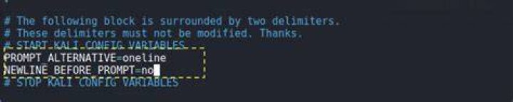 0xfk :kali prompt oneline
