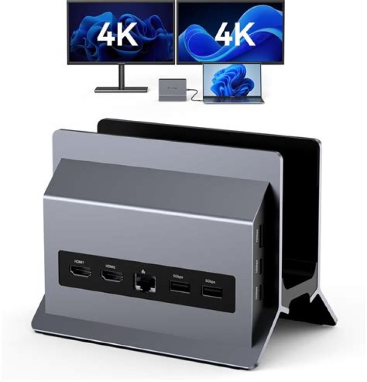 2 monitors, 2 computers and a docking station for one