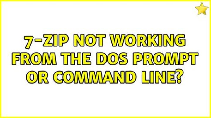 7-Zip not working from the DOS prompt or command line?