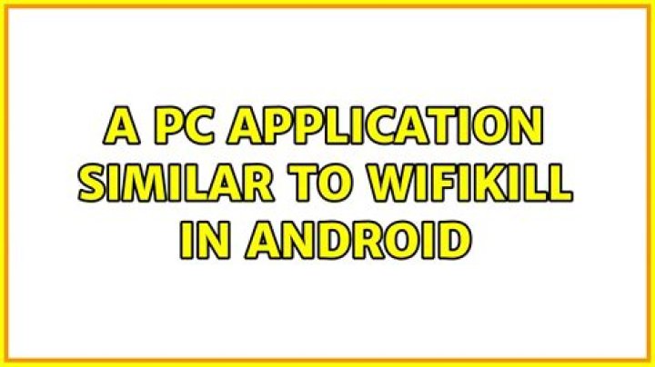 A PC application similar to Wifikill in Android [closed]