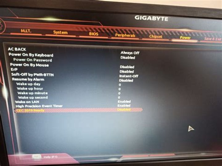 "AC BACK" option in Gigabyte BIOS is greyed out