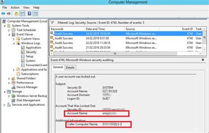 AD Account are being locked but only some are showing as 4740 in Domain controller