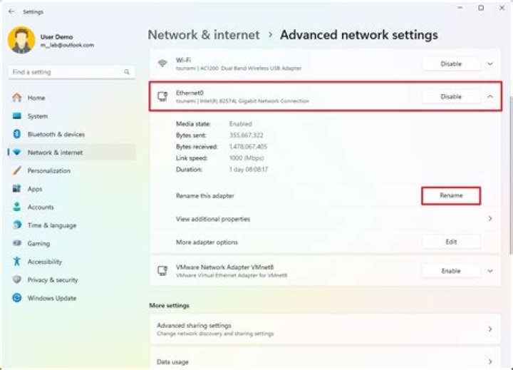 Adapter properties