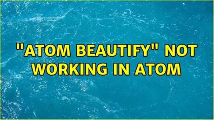 "Atom beautify" not working in Atom