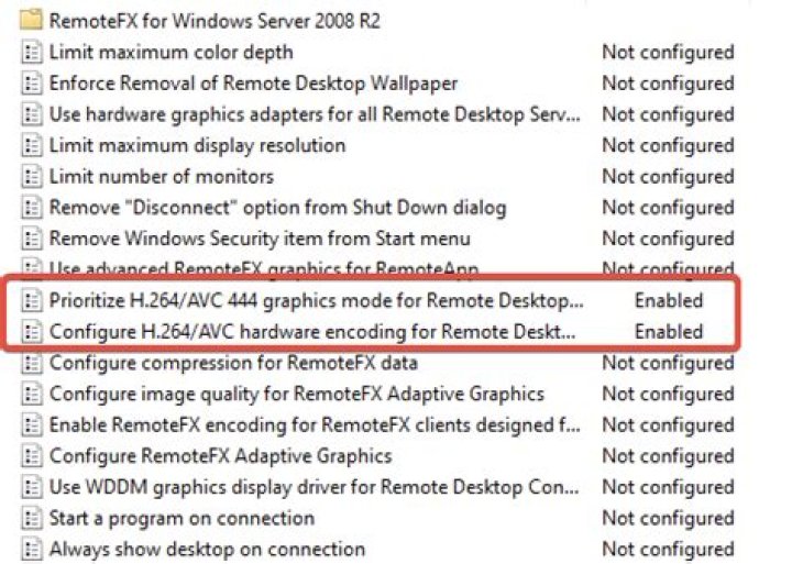 AVC Hardware encoding when using Remote Desktop Store App