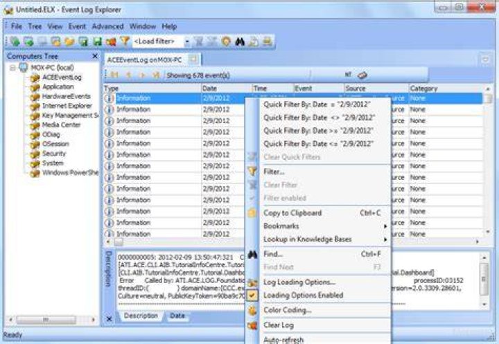 Bluetooth Explorer Event Log