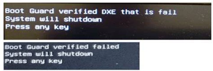 Boot guard verified failed