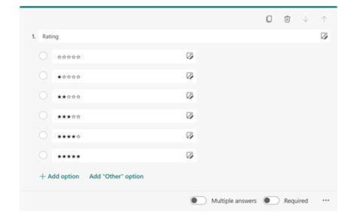 Branching based on rating in Microsoft Form