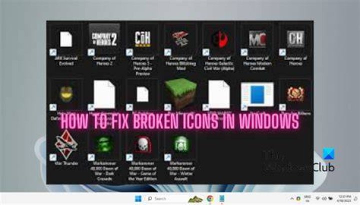 Broken icons in Windows when doing a search [duplicate]