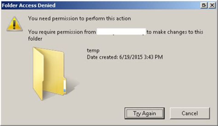 Can't delete folder and I am admin. "You need permission to perform this action. You require permission from..."