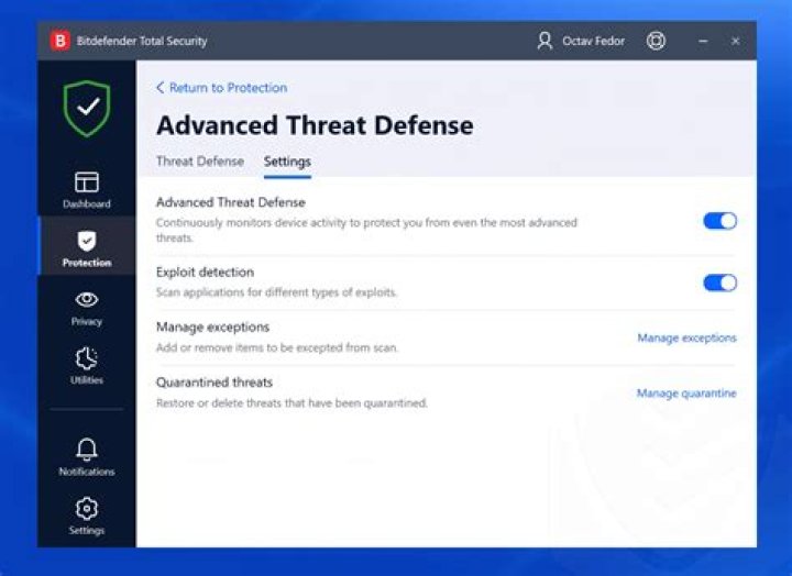 Can't enable "Advanced Threat Defense" BitDefender's feature