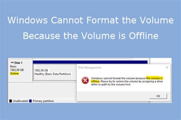 Can't format USB disk because volume is offline