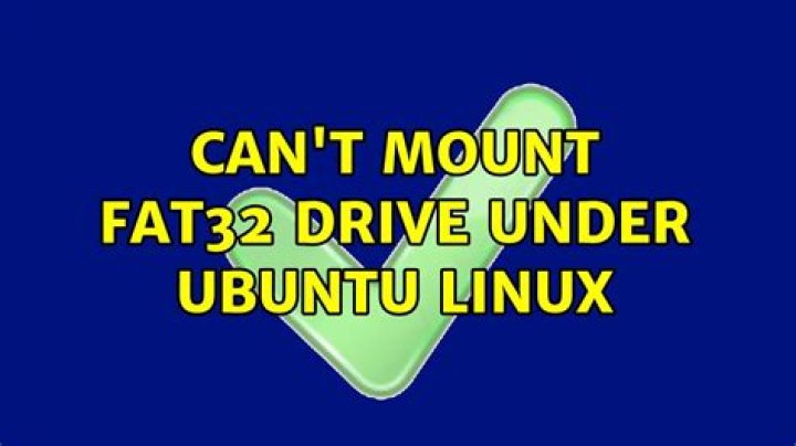 Can't mount FAT32 drive under Ubuntu Linux
