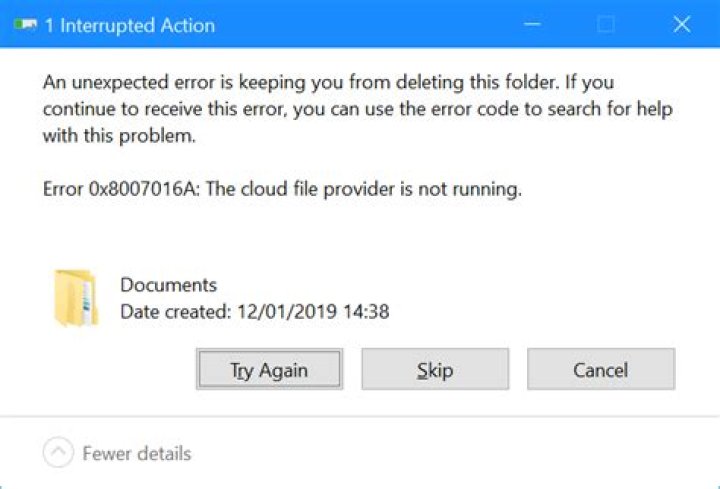 Can't remove, rename or copy old OneDrive folder (0x8007016B)