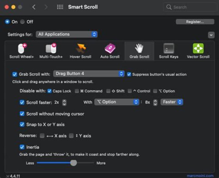 Can I enable scrolling with middle-button-drag in OS X?