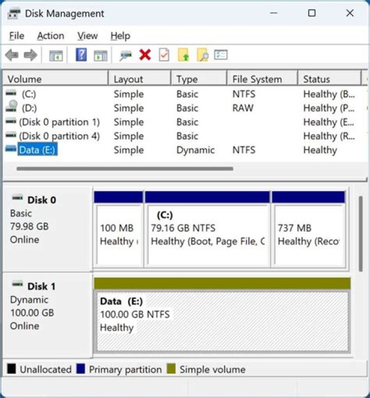 Cannot convert basic disk to dynamic disk. Not enough space