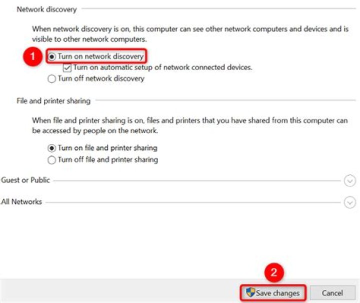 Cannot turn on Network Discovery on Win 10