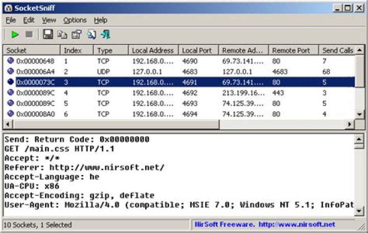Capture traffic for specific application