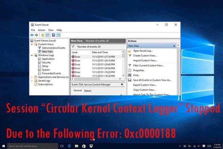 Cause of "Session Circular Kernel Context Logger failed to start error in Event Log?