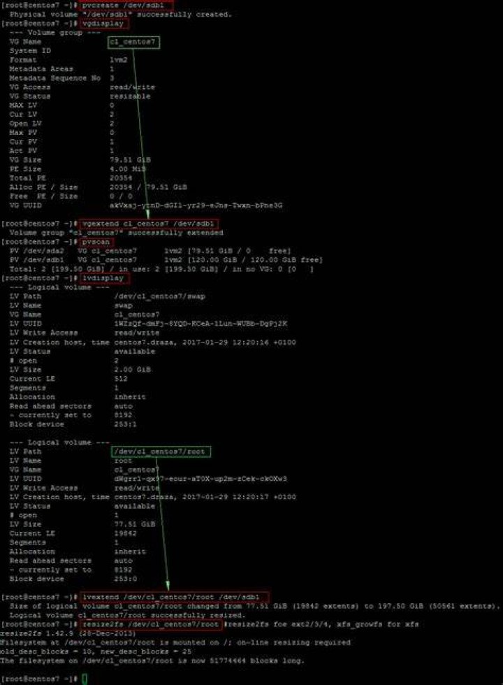 centos 7 merge sda1 and sdb1