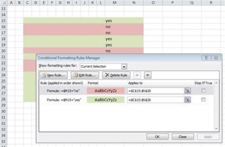 Changing a row's color depending on the value ( TEXT ) of a cell