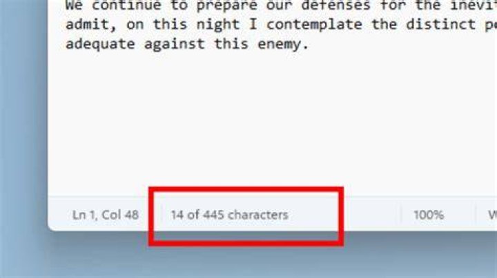 Character count in Notepad++