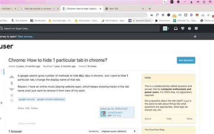 Chrome: How to hide 1 particular tab in chrome?