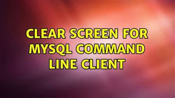 Clear screen for MYSQL command line client