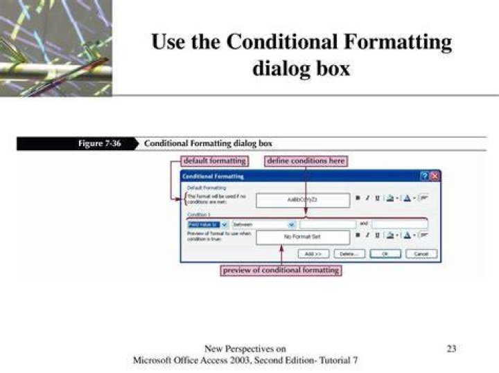 Conditional Formatting Dialog Box