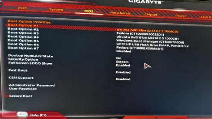 Configuring UEFI dual BIOS to boot from SSD and access a secondary HDD
