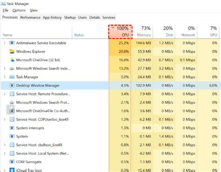 CPU usage at 100% for several hours