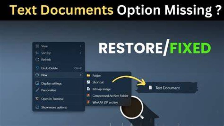 "Create new text document" option missing from context menu