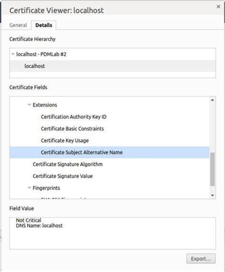 Create self signed certificate with subjectAltName to fix [missing_subjectAltName] in Chrome 58+