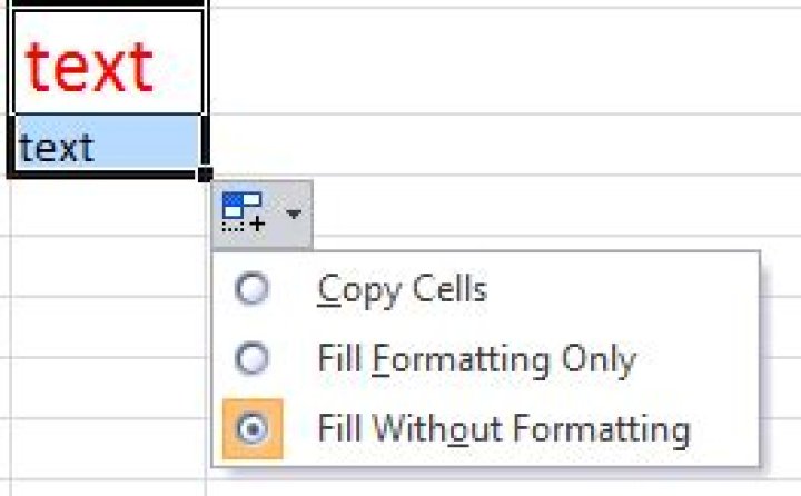 CTRL+D in Excel 2010 fills values and formatting, but I want it to only fill values/formulas
