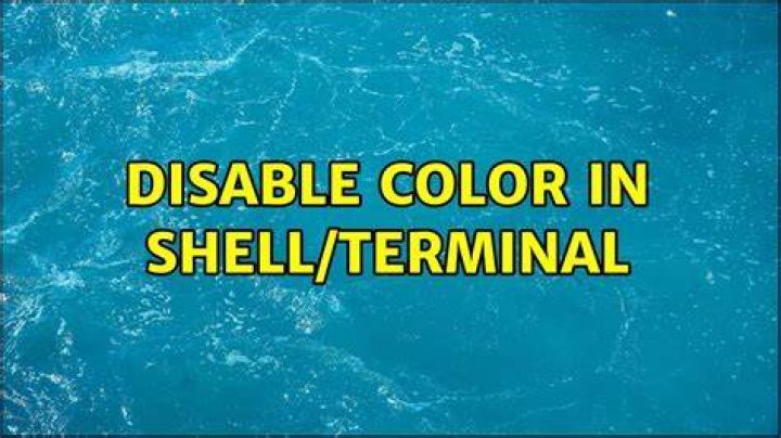 Disable color in shell/terminal