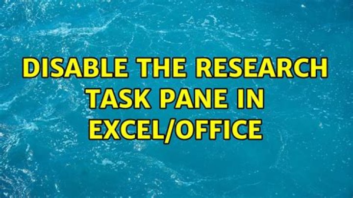 Disable the Research Task Pane in Excel/Office