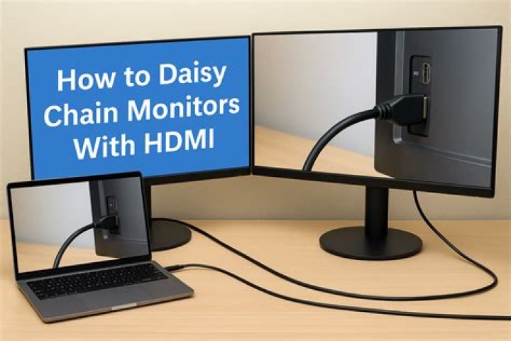DisplayPort 1.2 DaisyChain with a DisplayPort to HDMI node at the end of the chain