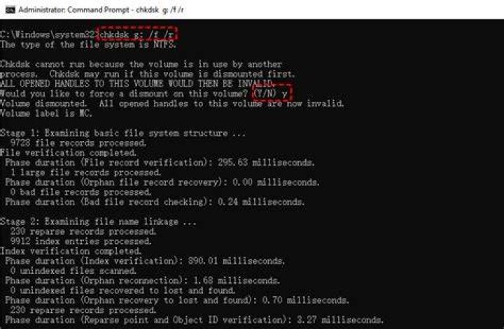 Does deleting files speed up chkdsk on a corrupted drive?