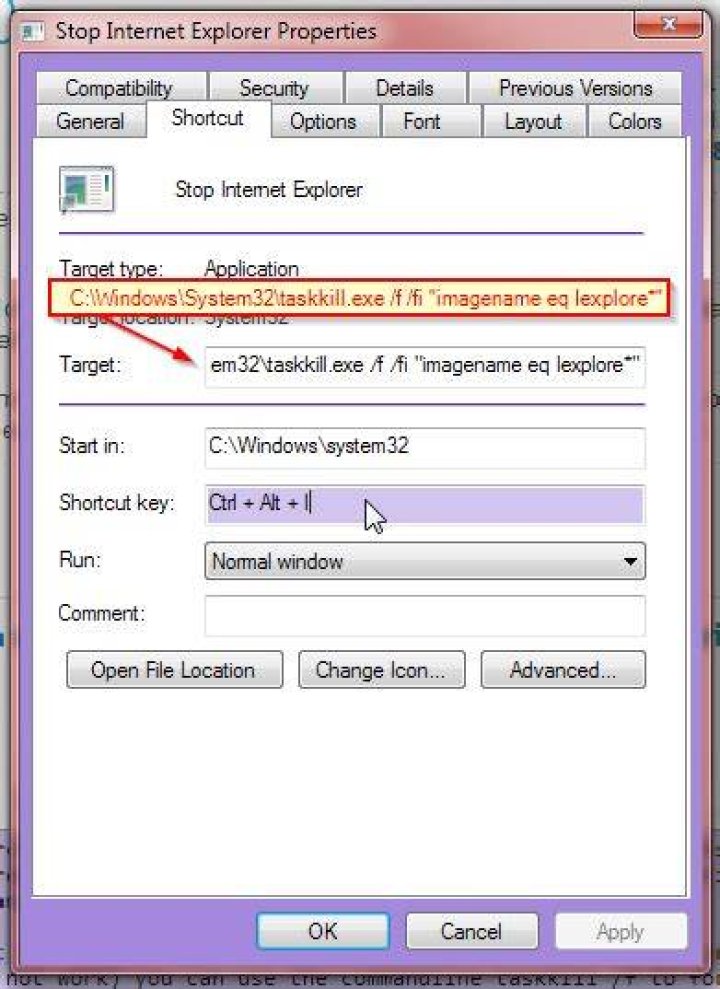 Does windows 7 have a 'force-quit' shortcut key combination?