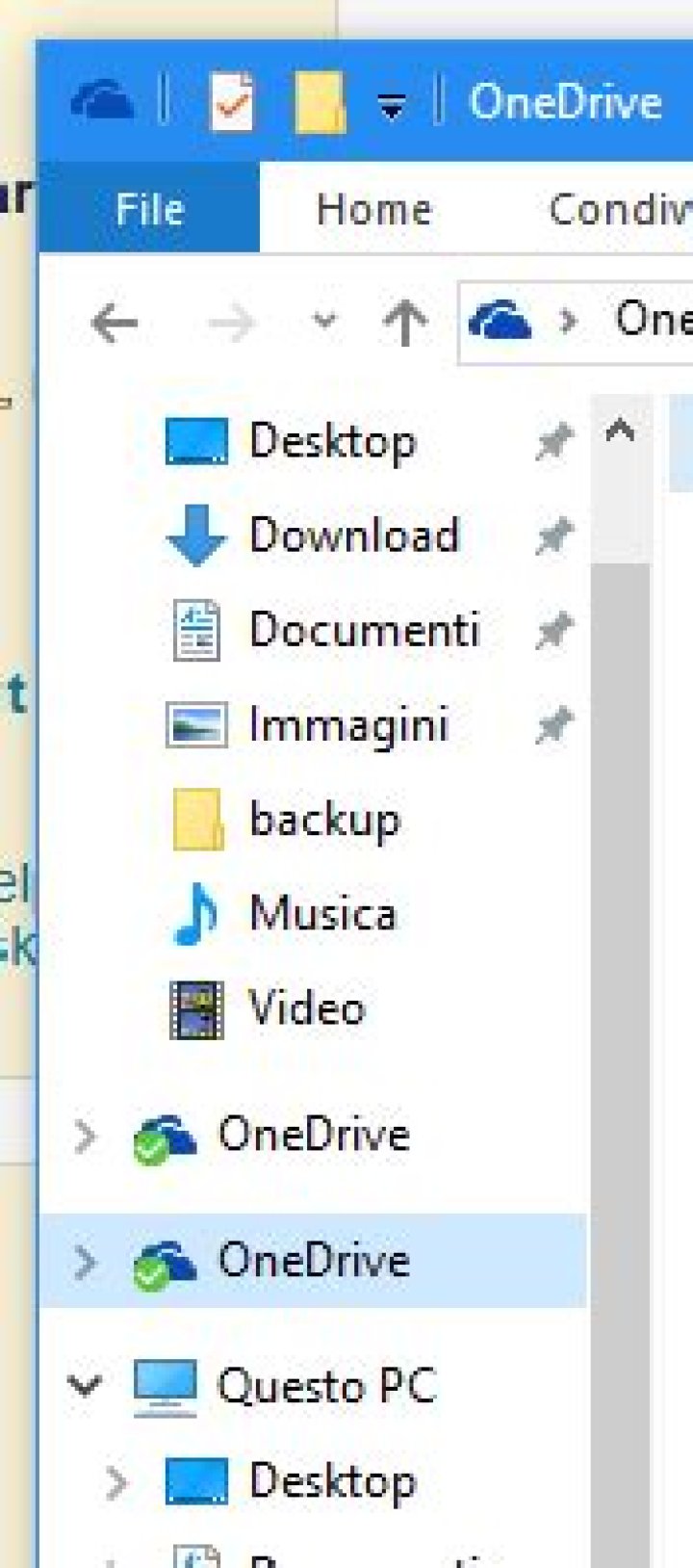 Duplicated OneDrive entry