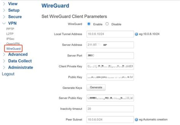 Enabling Wireguard using wg-quick blocks connections from another subnet
