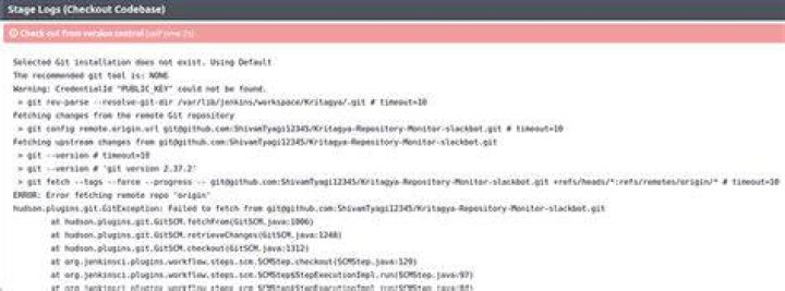 Error fetching remote repo 'origin' with returned status code 143 from Jenkins Job