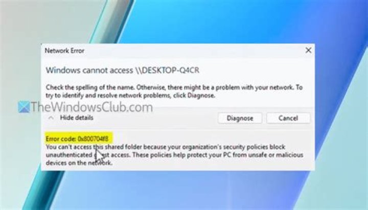 error (network unreachable) resolving