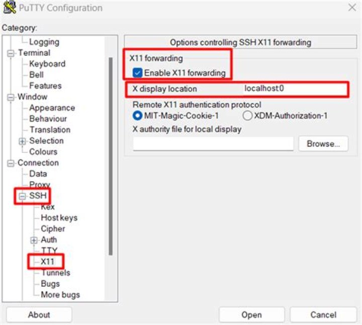 Error Putty X11 proxy: Authorisation not recognised