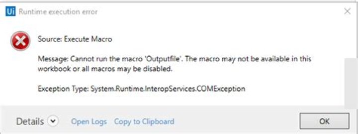 Error: The Macro May Not Be Available In This Workbook Or All Macros May Be Disabled