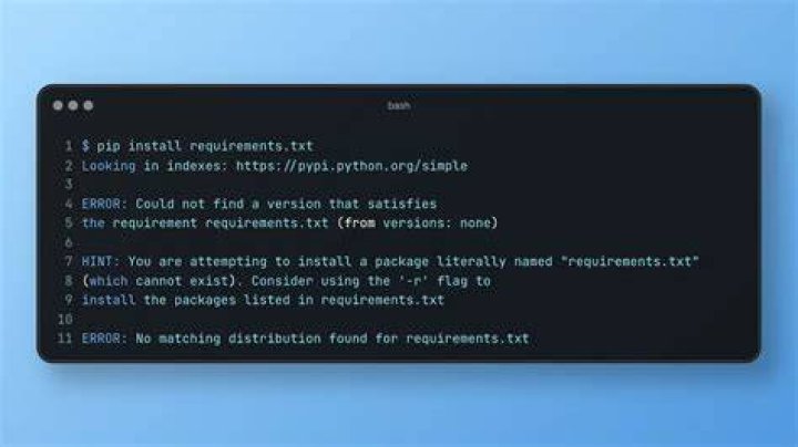 Error using pip with requirements.txt