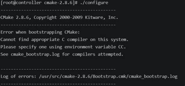 Error while bootstrapping cmake