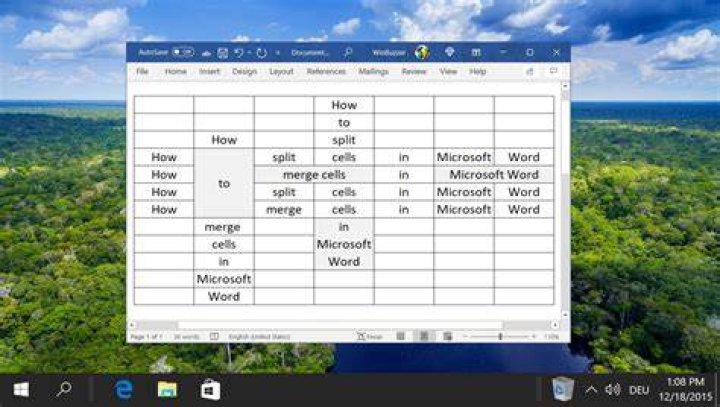 Example of splitting table