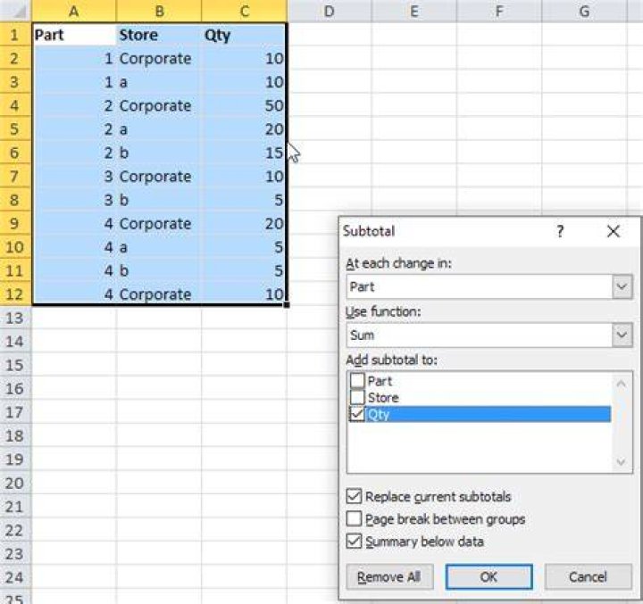 Excel Automatically Grouping