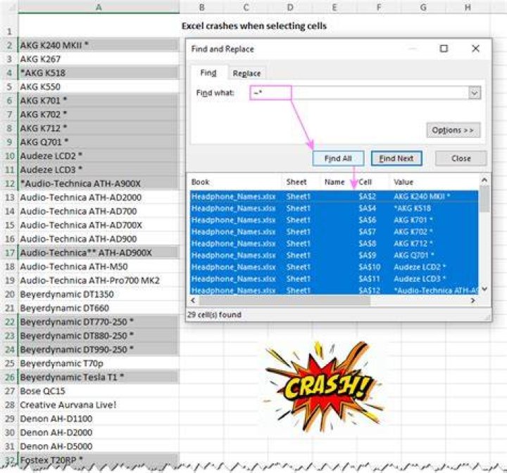 Excel crashing with large spreadsheets